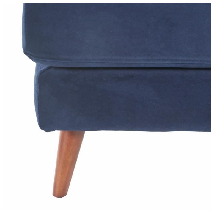 Canapé d'angle gauche 4 places BRISTOL -Velours Bleu - L 256 x P 89 x
