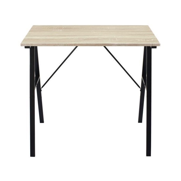 BRISTOL Bureau en métal - Décor chene et noir - L 80 x P 50 x H 74 c