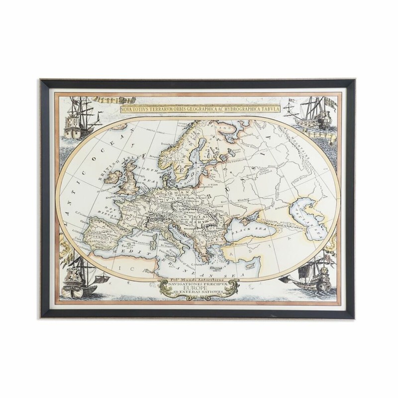 Cadre DKD Home Decor Mappemonde (83,5 x 3 x 63,5 cm)