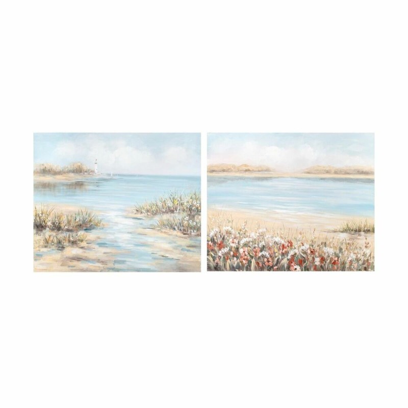 Cadre DKD Home Decor 100 x 3,7 x 80 cm Plage méditerranéen (2 Unités)