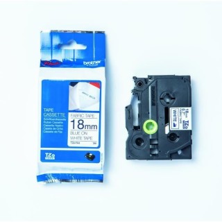 Ruban BROTHER - TZeFA4 - 18 mm Bleu sur fond Blan - Qt 1
