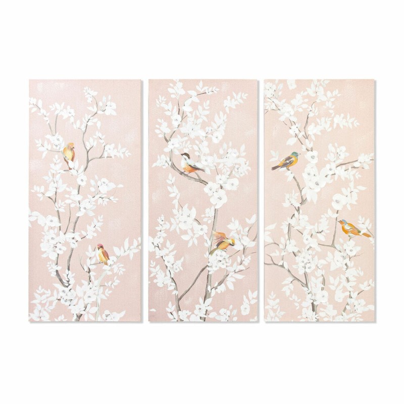 Cadre DKD Home Decor 40 x 3 x 90 cm Oiseau Oriental (3 Pièces)