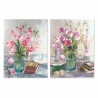 Cadre DKD Home Decor 90 x 2,5 x 120 cm Vase Fleurs Shabby Chic (2 Unités)