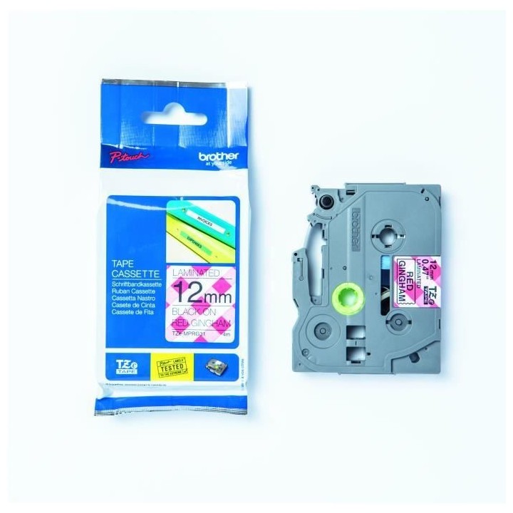 Ruban BROTHER - TZEMPGG31 /Noir sur Motifs Or 12 mm/ Qt 1