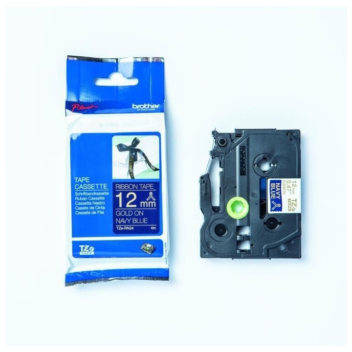 Ruban BROTHER - TZERN34 - Or sur Bleu Nuit 12mm - Qt 1