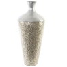 Vase DKD Home Decor Mosaïque Argenté Gris Nacre noire Bambou (30 x 30 x 70 cm)