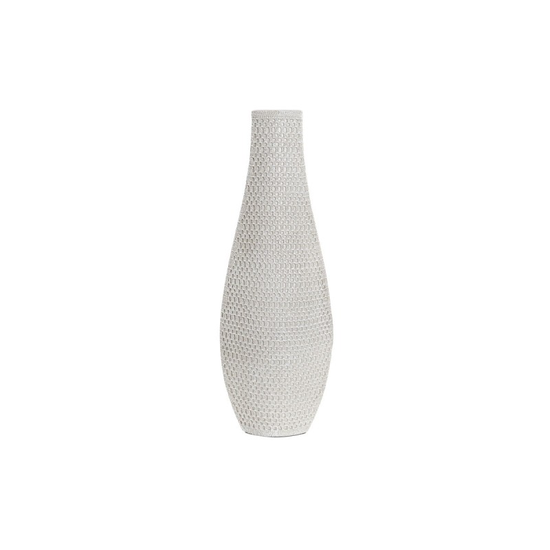 Vase DKD Home Decor 20 x 10 x 57 cm Blanc Résine Moderne