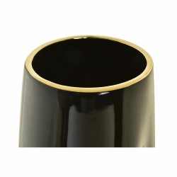 Vase DKD Home Decor 16 x 15 x 29 cm Porcelaine Noir Doré Moderne