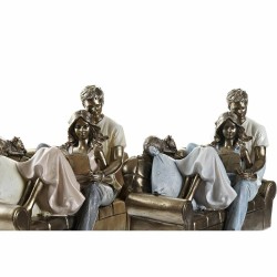 Figurine Décorative DKD Home Decor 22 x 11 x 16,5 cm Doré Blanc Couple (2 Unités)