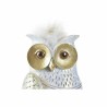 Figurine Décorative DKD Home Decor Blanc Doré Hibou 9 x 9 x 17 cm