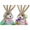 Figurine Décorative DKD Home Decor 25 x 23 x 66 cm Rose Marron Lapin Vert (2 Unités)