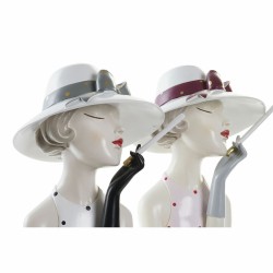 Figurine Décorative DKD Home Decor 18,5 x 15 x 31 cm Femme Rose Blanc (2 Unités)