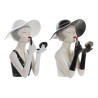 Figurine Décorative DKD Home Decor 26,5 x 20 x 30,5 cm Femme Noir Blanc (2 Unités)