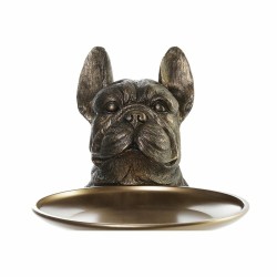 Figurine Décorative DKD Home Decor Plateau Cuivre Bulldog Résine Moderne (20 x 41 x 42 cm)