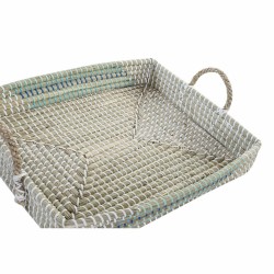 Jeux de plateaux DKD Home Decor Naturel Turquoise Blanc Tropical (48 x 38 x 15 cm)