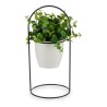 Plante décorative Blanc Avec support Noir Métal Vert Plastique 21 x 30 x 21 cm