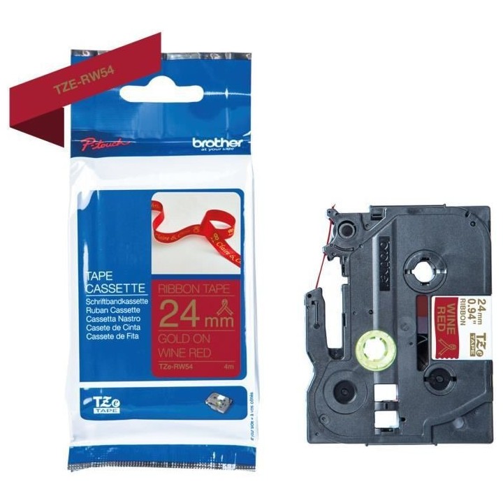 Ruban BROTHER - TZERW54 - 24mm or sur bordeau - Qt 1
