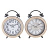 Horloge de table DKD Home Decor 25,8 x 8 x 32 cm Naturel Blanc Fer Traditionnel Bois MDF (2 Unités)