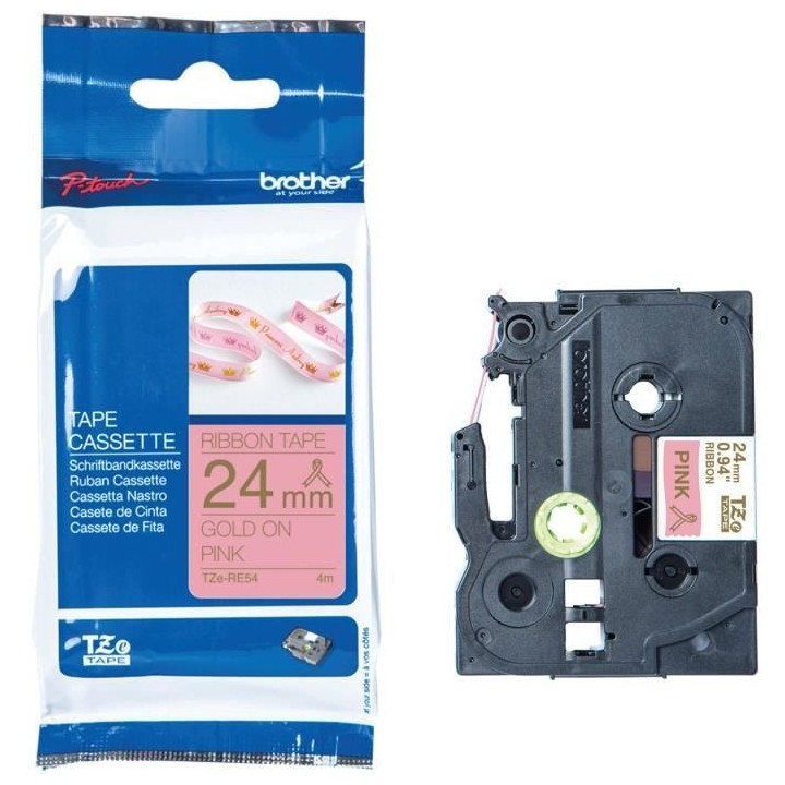 Ruban BROTHER - TZERE54 - 24mm or sur rose - Qt 1