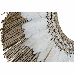 Décoration murale DKD Home Decor Marron Blanc Plume Fibre (70 x 3 x 50 cm)