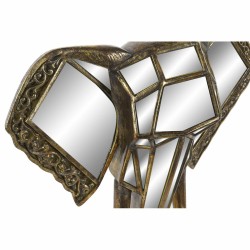 Décoration murale DKD Home Decor Miroir Eléphant Doré Résine (41 x 11 x 38 cm)