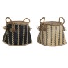 Panier DKD Home Decor Noir Naturel Bois 31 x 31 x 28 cm (2 Unités)