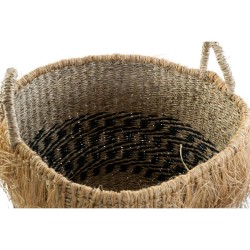 Set de basket DKD Home Decor Colonial Fibre Frange (40 x 40 x 30 cm)