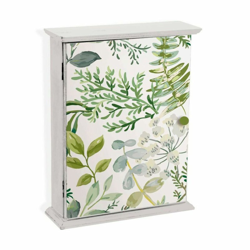 Boîte Décorative Versa Lime Leaves Clés Bois MDF (6,5 x 26 x 20 cm)