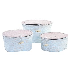 Set de basket DKD Home Decor Métal méditerranéen Boho 30 x 40 cm 20 x 20 x 12 cm