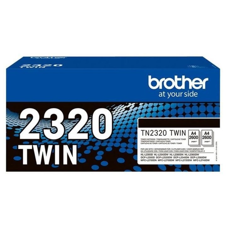 Pack de 2 Toners TN2320TWIN-BROTHER-Noir-2x2600p.-DCP-L2500, L2520, L2