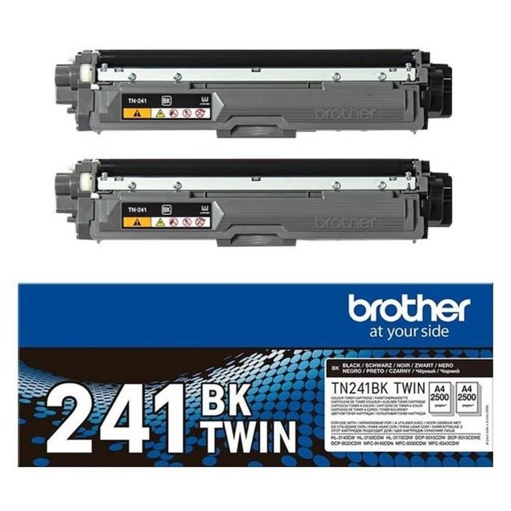 Pack de 2 Toners TN241BKTWIN-BROTHER-Noir-2x2500p.- DCP-9015, DCP-9020