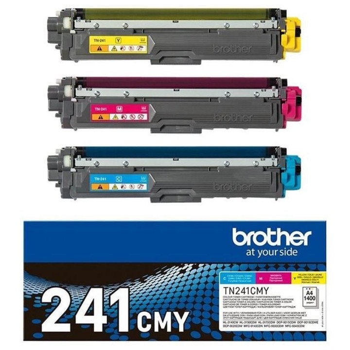 Pack Toners TN241CMY-BROTHER-Cyan, Magenta, Jaune-3x1400 p.-DCP-9015,