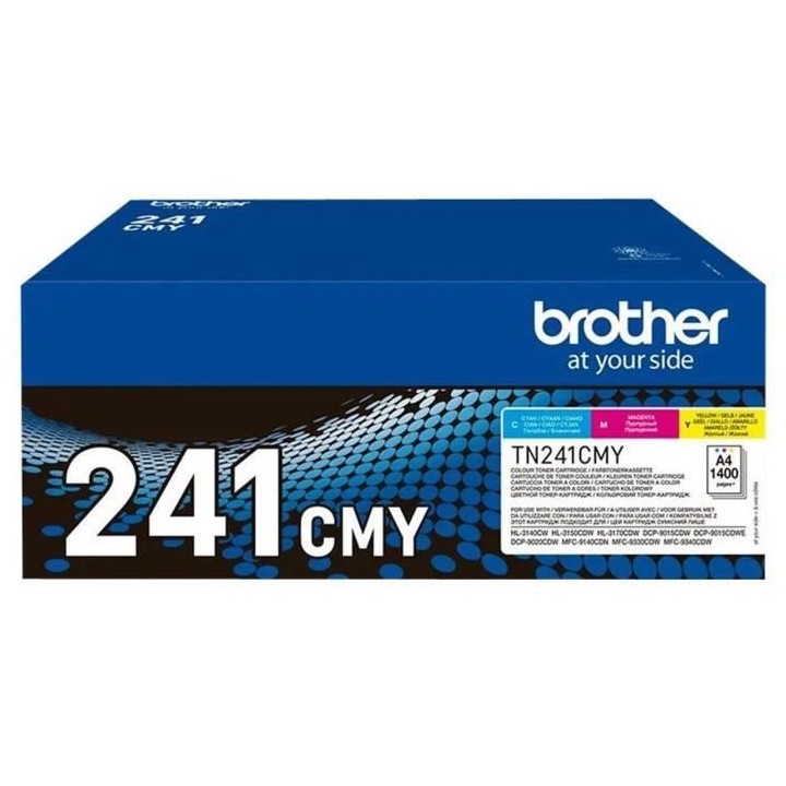 Pack Toners TN241CMY-BROTHER-Cyan, Magenta, Jaune-3x1400 p.-DCP-9015,