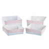 Set de basket DKD Home Decor Polyester 8,5 cm 26 x 26 x 9 cm Fibre naturelle Boho méditerranéen (4 Pièces)