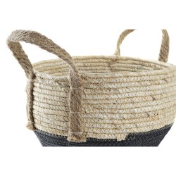 Set de basket DKD Home Decor 33 x 33 x 20 cm Fibre naturelle (2 Unités)