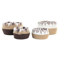 Set de basket DKD Home Decor Fibre naturelle 27 x 27 x 17 cm Boho (2 Unités)