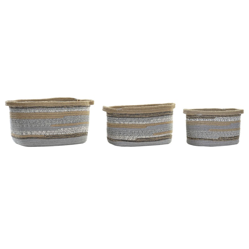 Set de basket DKD Home Decor Coton Jute (34 x 25 x 22 cm)