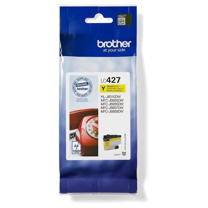 Cartouche d'encre LC427Y - BROTHER - Jaune - 1500 pages - Pour Brother