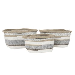 Set de basket DKD Home Decor Coton Jute (36 x 30 x 24 cm)