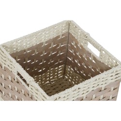 Set de basket DKD Home Decor Métal Fibre Cottage (30 x 30 x 30 cm)