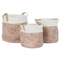 Set de basket DKD Home Decor Toile Polyester 34 x 34 x 35 cm