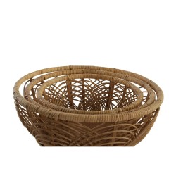 Set de basket DKD Home Decor Rotin Tropical (42 x 42 x 16 cm)