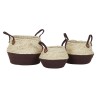 Set de basket DKD Home Decor Polyester Fibre naturelle (38 x 38 x 29 cm)