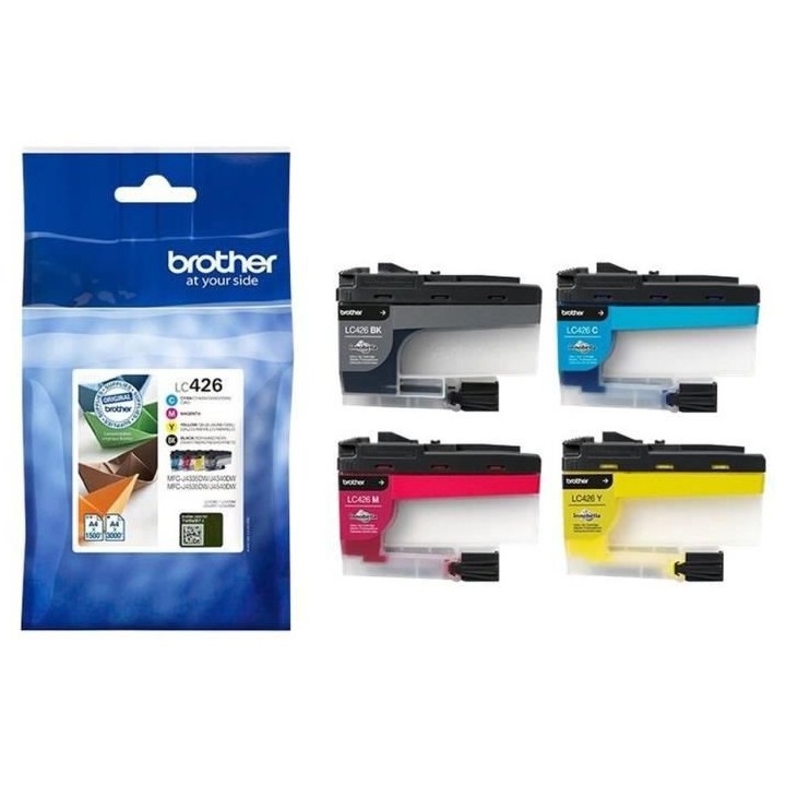 Pack de 4 cartouches d'encre LC426VAL - BROTHER - Noir, Cyan, Magenta,