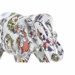 Figurine Décorative DKD Home Decor 23 x 9 x 17 cm Eléphant Blanc Multicouleur Colonial