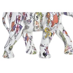 Figurine Décorative DKD Home Decor 23 x 9 x 17 cm Eléphant Blanc Multicouleur Colonial