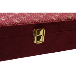 Boîte à bijoux DKD Home Decor Bois Violet Rose 24 x 16 x 7 cm (2 Unités)