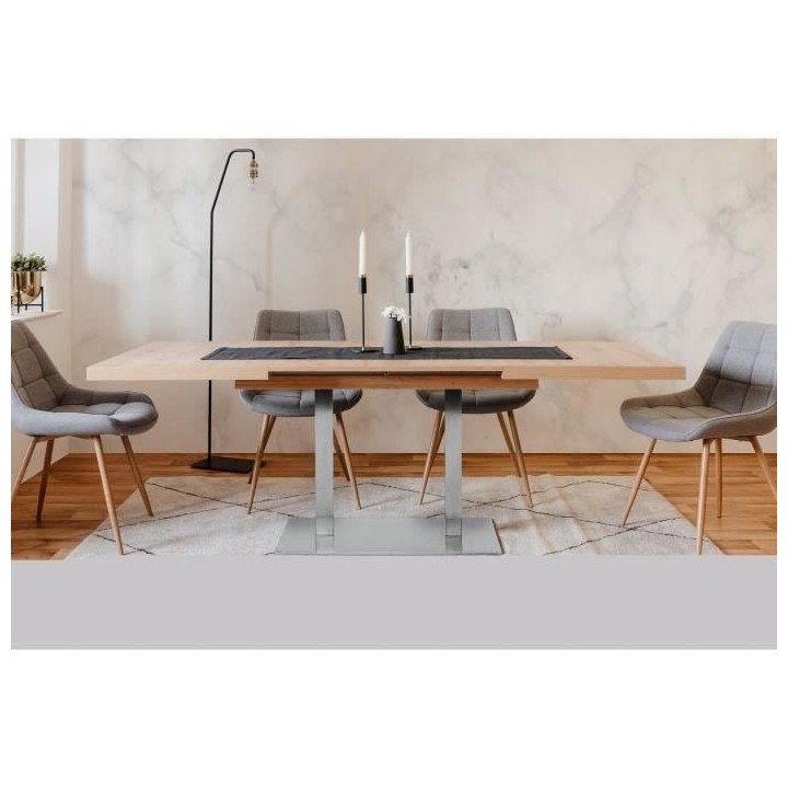 ORLANDO Table a manger a rallonge - Style contemporain - Décor chene