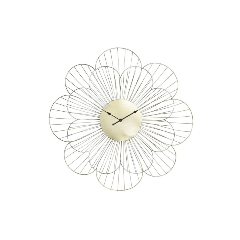 Horloge Murale DKD Home Decor Fleur Doré Métal (57 x 4 x 57 cm)