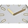 Horloge Murale DKD Home Decor 35,5 x 4,2 x 35,5 cm Verre Gris Doré Aluminium Blanc Moderne (2 Unités)